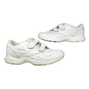 Reebok Shoes Mens 9.5 4E XWide White Dad Hook & Loop Tennis Trainers Sneakers